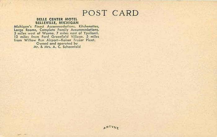 Belle Center Motel (De Swan Village Motor Inn) - Old Postcard (newer photo)